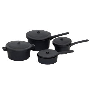 Set of 4 Black Saucepans