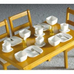 White Square Crockery Set 16pcs