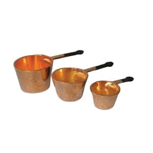 Set of 3 Copper Cooking Pots