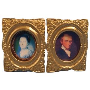 Oval Portraits In A Gilt Frame