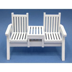 Twin Garden Seat White