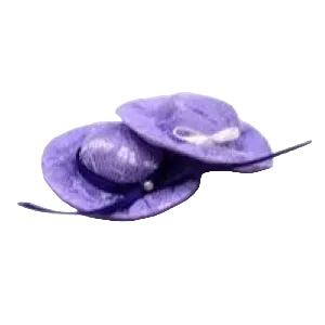 2 Ladies Purple Hats With Bows