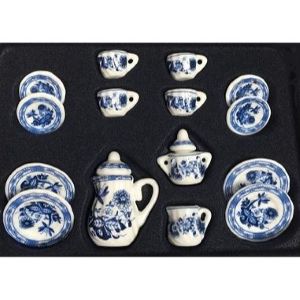 Tea Set 17pc Blue Flower