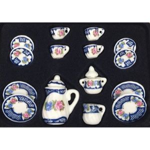 Tea Set 17pc Blue