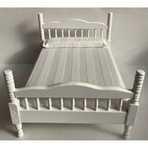 Double Bed Spindle Back White