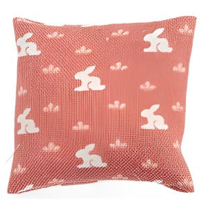 Pillow Mauve With White Bunny