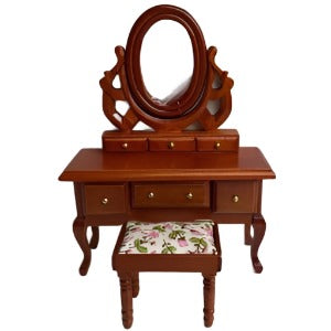 Dressing Table And Stool Brown