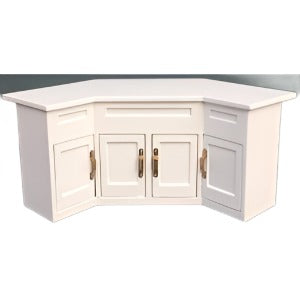 Angled Counter With Cupboards