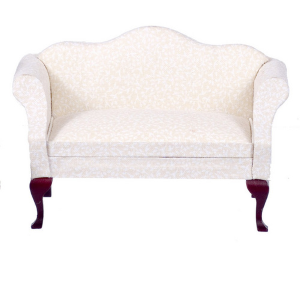 Sofa mahogany and White Fabric