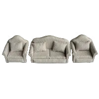 Sofa Set Cream Stripe