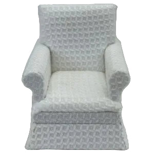 Armchair White Fabric