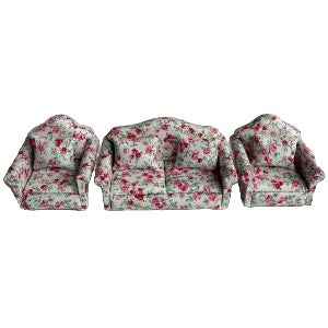 Sofa Set Pink Floral