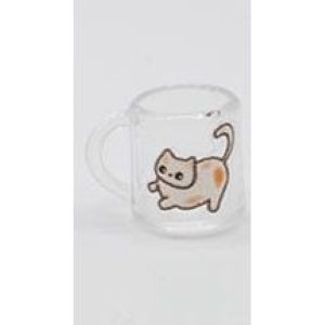 Clear Mini Cat Mug With Decal