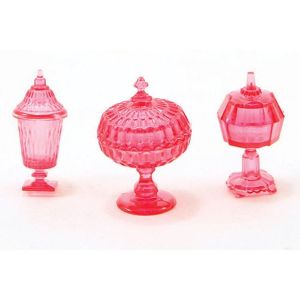 Candy Dishes 3pc Cranberry