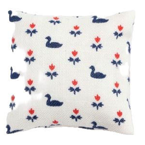 Pillow White With Navy Ducks