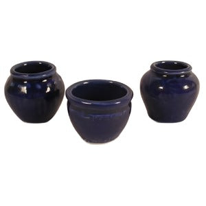 Set of 3 Vases Dark Blue