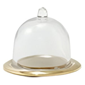 Gold Tray With clear Dome