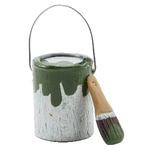 Paint Can and Brush set Green