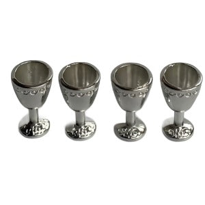 Metal Silver Goblets Set of 4