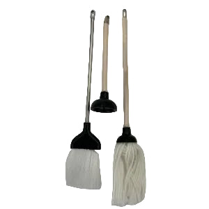 Broom Mop and Plunger Black