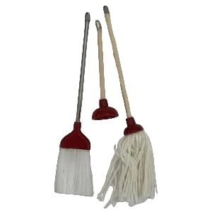 Broom Mop and Plunger Red