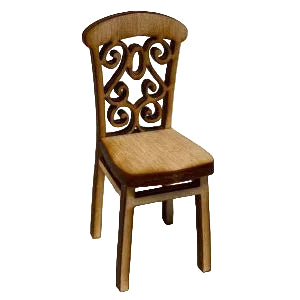 1:24 Fancy Back Chair Kit Laser Cut