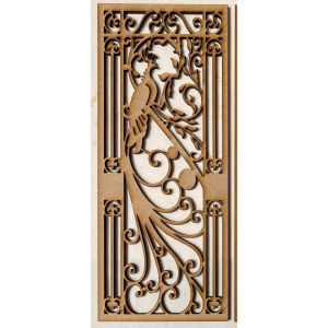 Art Deco Peacock Panel Laser Cut