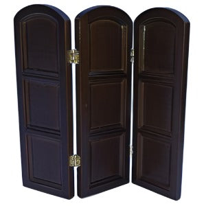 3 Panel Folding Screen Brown