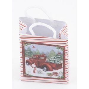 Truck With Christmas Tree Shopping Bag