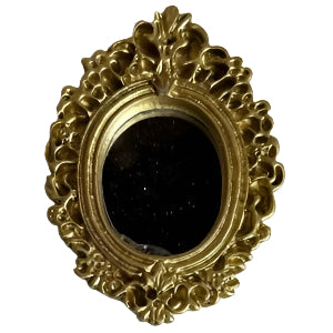 Fancy Gold Small Oval Mirror