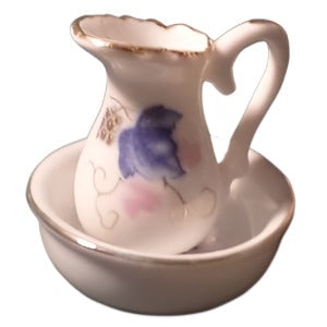 Jug And Bowl Set Blue Flower