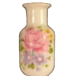 Vase With Pink & Blue Flowers