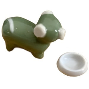 Green Pig With Bowl