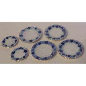 Blue Patterned Plates 6pcs