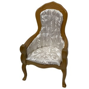 Chair With Arms White Fabric Oak Wood