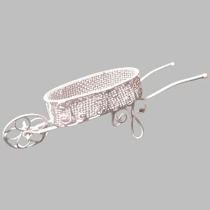 White Wire Wheelbarrow