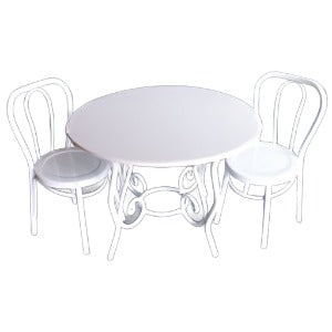 White Wire Table And 2 Chairs