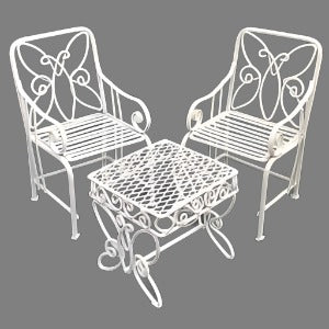 Butterfly Chairs and Square Table