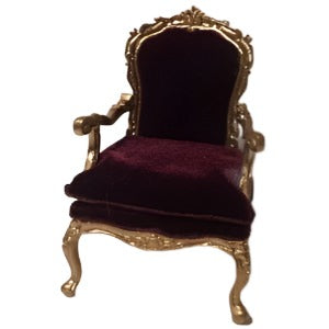 Purple Velvet And Gold Chair