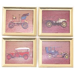 Antique Car Prints 4pc