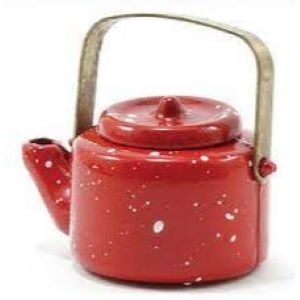 Red Spatterware Kettle