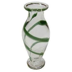 Green Swirl Glass Vase