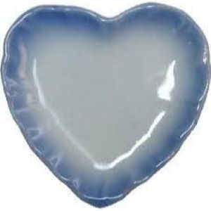 Heart Platter Blue Trimmed
