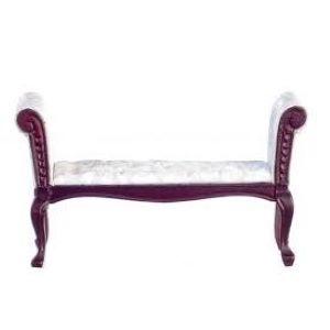 Settee Mahogany With White Fabric