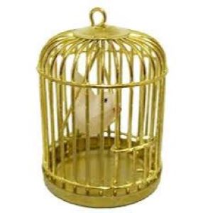 Gold Birdcage With Bird