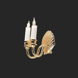 Double Candle Wall Light With Shell Detail