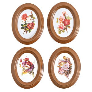 Framed Oval Pictures 4pcs