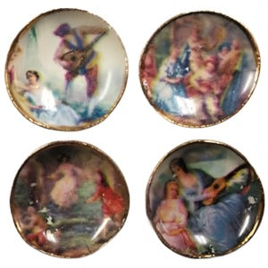 Small Romance plates Pk 4- 1: 24  or small 1:12