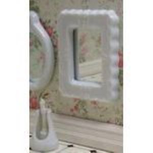 Rectangle Mirror And Toilet Brush White