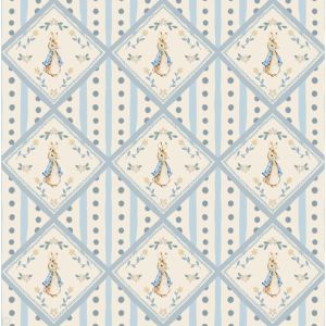Rabbit Print on Pastel Blue Wallpaper